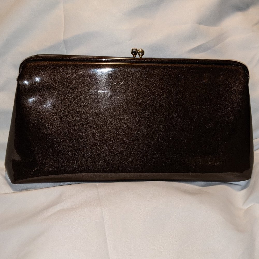 Vintage Brown HL Metallic Clutch Handbag